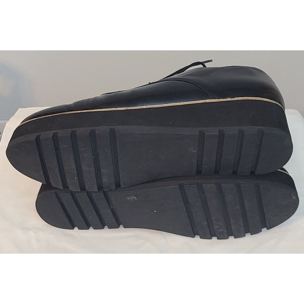 Eileen Fisher Eddy Black Patent Leather Platform Oxfords Sz 11 Corporate Goth - Picture 7 of 8